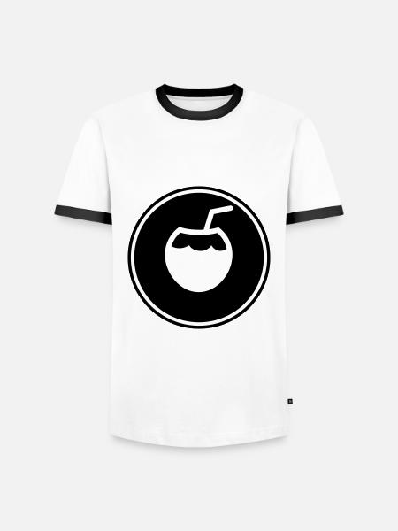 Kokos Icon Symbol - Männer Kontrast-T-Shirt - Weiß/Schwarz