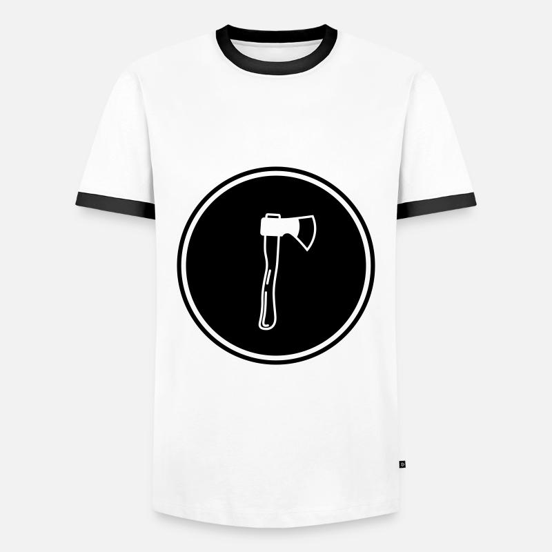 Axt Symbol - Männer Kontrast-T-Shirt - Weiß/Schwarz