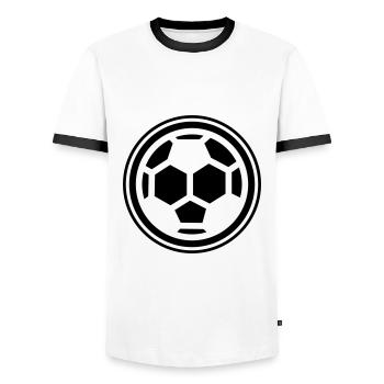 Soccer soccer - T-shirt contrasté Homme - blanc/noir - Devant - AI Model Female 172 light (172cm) & AI Model Male 178 dark (178cm)