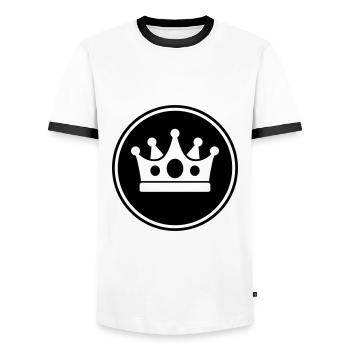 Krone Symbol - Männer Kontrast-T-Shirt - Weiß/Schwarz - Vorne - AI Model Female 172 light (172cm) & AI Model Male 178 dark (178cm)