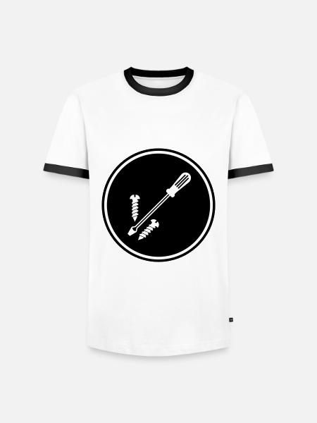 Screwdriver Symbol - Men's Ringer Shirt - white/black