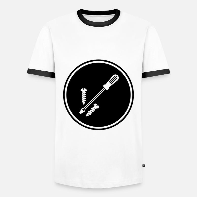 Screwdriver Symbol - Men's Ringer Shirt - white/black
