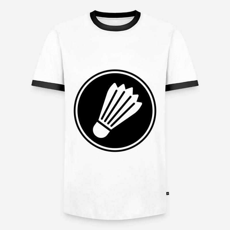 badminton - Männer Kontrast-T-Shirt - Weiß/Schwarz