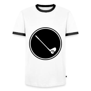 Golf symbol - Männer Kontrast-T-Shirt - Weiß/Schwarz - Vorne - AI Model Female 172 light (172cm) & AI Model Male 178 dark (178cm)