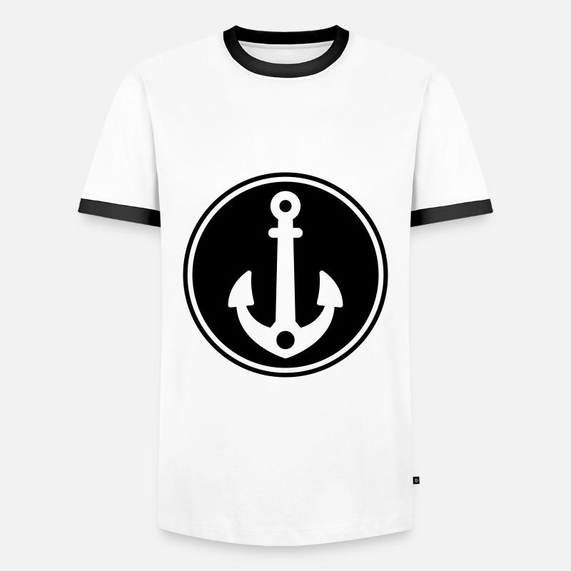 Anchor icon icon - Men's Ringer Shirt - white/black