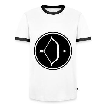 Arc et flèches - T-shirt contrasté Homme - blanc/noir - Devant - AI Model Female 172 light (172cm) & AI Model Male 178 dark (178cm)