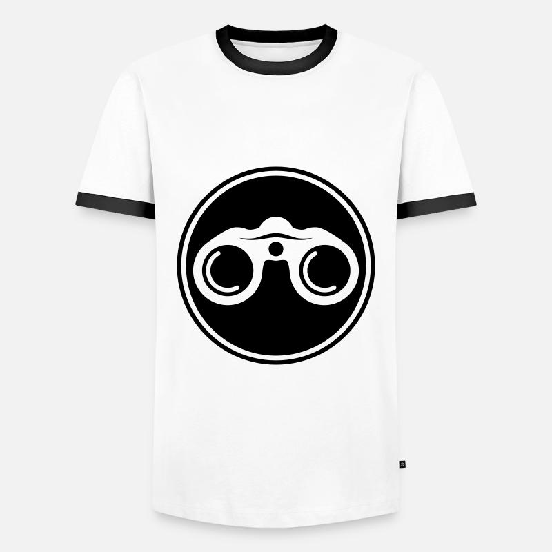 Binoculars icon - Men's Ringer Shirt - white/black