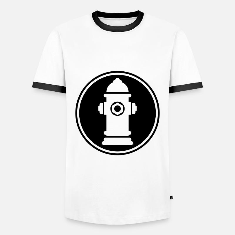 Hydrant Icon - Männer Kontrast-T-Shirt - Weiß/Schwarz