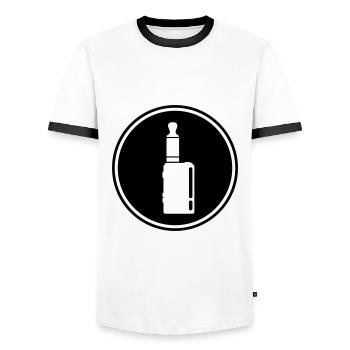 E-Zigarette Silhouette - Männer Kontrast-T-Shirt - Weiß/Schwarz - Vorne - AI Model Female 172 light (172cm) & AI Model Male 178 dark (178cm)