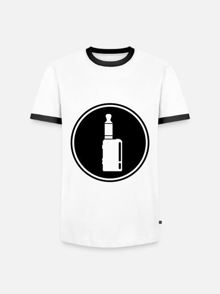 E-Zigarette Silhouette - Männer Kontrast-T-Shirt - Weiß/Schwarz