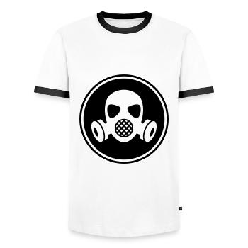 Gasmaske Symbol - Männer Kontrast-T-Shirt - Weiß/Schwarz - Vorne - AI Model Female 172 light (172cm) & AI Model Male 178 dark (178cm)