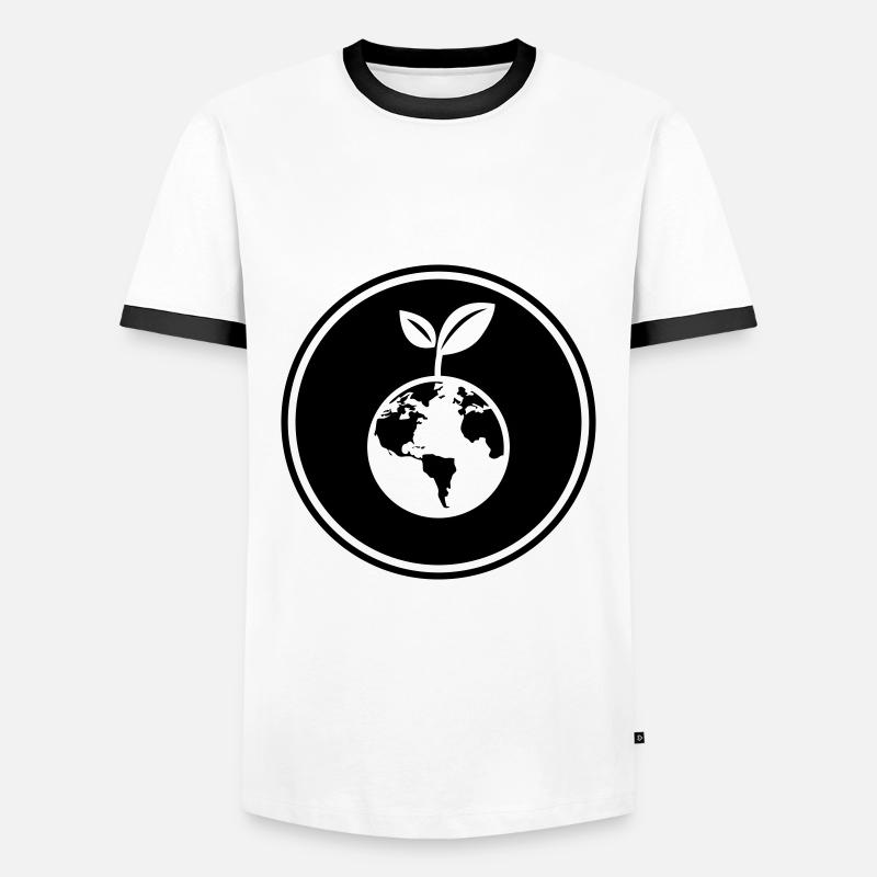 Planet Erde - Männer Kontrast-T-Shirt - Weiß/Schwarz