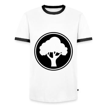 Tree Nature Symbol - Men's Ringer Shirt - white/black - Front - AI Model Female 172 light (172cm) & AI Model Male 178 dark (178cm)