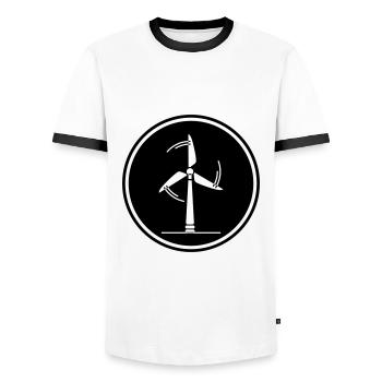 Energie Windrad - Männer Kontrast-T-Shirt - Weiß/Schwarz - Vorne - AI Model Female 172 light (172cm) & AI Model Male 178 dark (178cm)