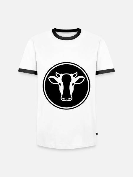 Cow Head - Men's Ringer Shirt - white/black