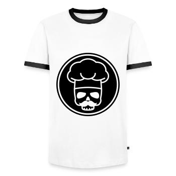 Koch skull icon - Men's Ringer Shirt - white/black - Front - AI Model Female 172 light (172cm) & AI Model Male 178 dark (178cm)