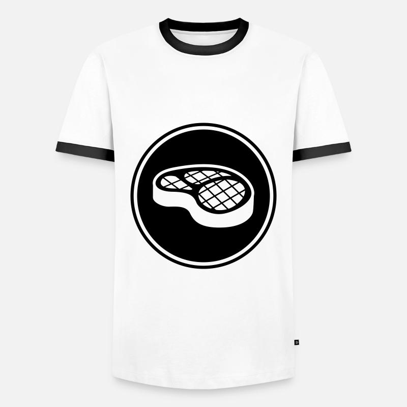 Fleisch steak symbol - Männer Kontrast-T-Shirt - Weiß/Schwarz