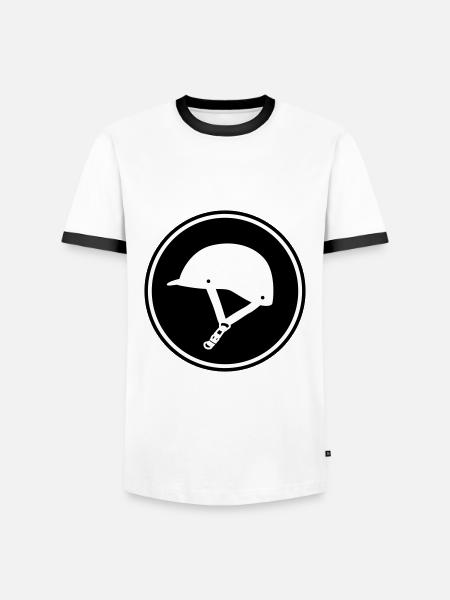 Riding hat icon - Men's Ringer Shirt - white/black