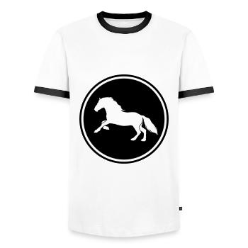 Horse Horse icon - Men's Ringer Shirt - white/black - Front - AI Model Female 172 light (172cm) & AI Model Male 178 dark (178cm)