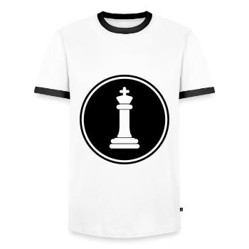 chess piece king - Men's Ringer Shirt - white/black - Front - AI Model Female 172 light (172cm) & AI Model Male 178 dark (178cm)