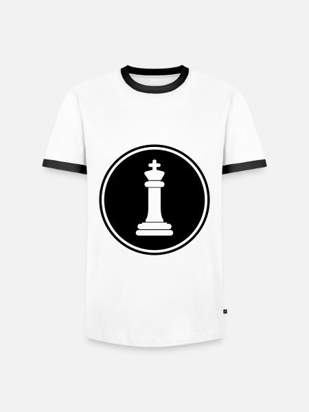 chess piece king - Men's Ringer Shirt - white/black