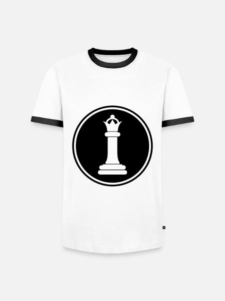 Chess piece queen - Men's Ringer Shirt - white/black
