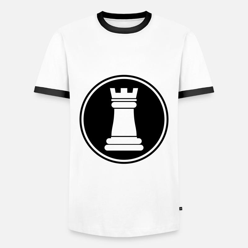 chess piece rook - Men's Ringer Shirt - white/black