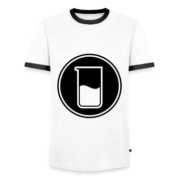 Chimie des tubes à essai - T-shirt contrasté Homme - blanc/noir - Devant - AI Model Female 172 light (172cm) & AI Model Male 178 dark (178cm)