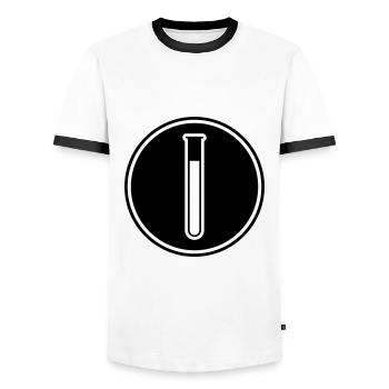 Icône de tube à essai - T-shirt contrasté Homme - blanc/noir - Devant - AI Model Female 172 light (172cm) & AI Model Male 178 dark (178cm)