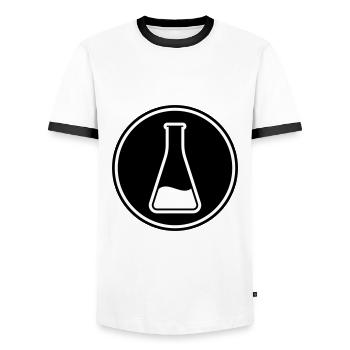 Icône de tube à essai - T-shirt contrasté Homme - blanc/noir - Devant - AI Model Female 172 light (172cm) & AI Model Male 178 dark (178cm)