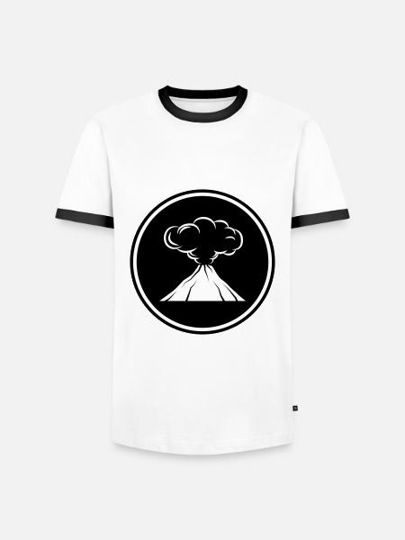 Vulkan icon symbol - Männer Kontrast-T-Shirt - Weiß/Schwarz