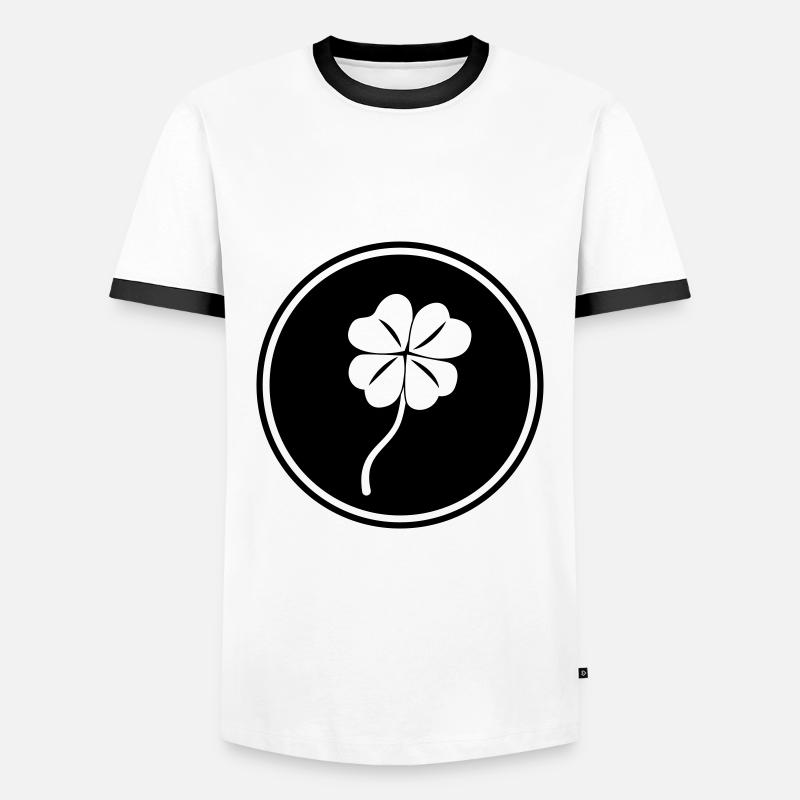 Trèfle porte-bonheur - T-shirt contrasté Homme - blanc/noir
