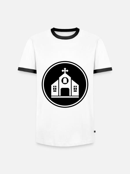 Kirche glaube - Männer Kontrast-T-Shirt - Weiß/Schwarz