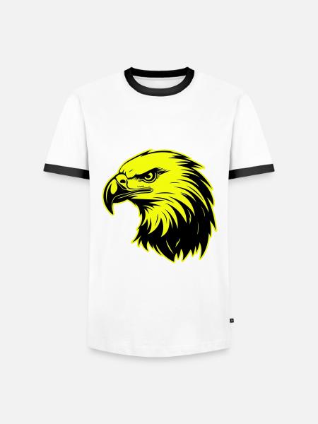 Eagle Head Portrait Icon - Men's Ringer Shirt - white/black