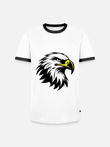 Eagle Head Silhouette - Men's Ringer Shirt - white/black