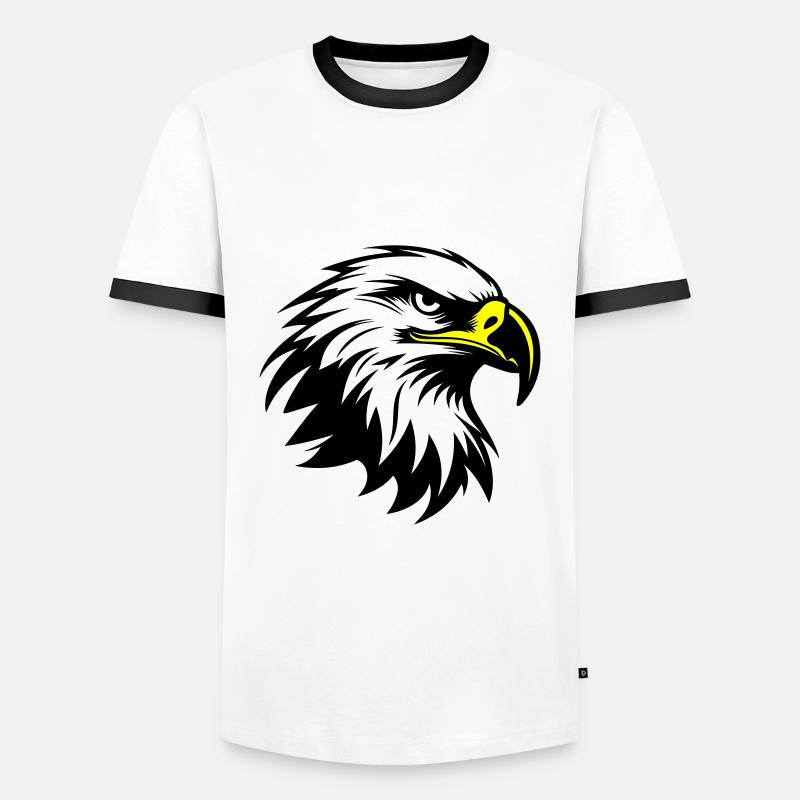 Eagle Head Silhouette - Men's Ringer Shirt - white/black