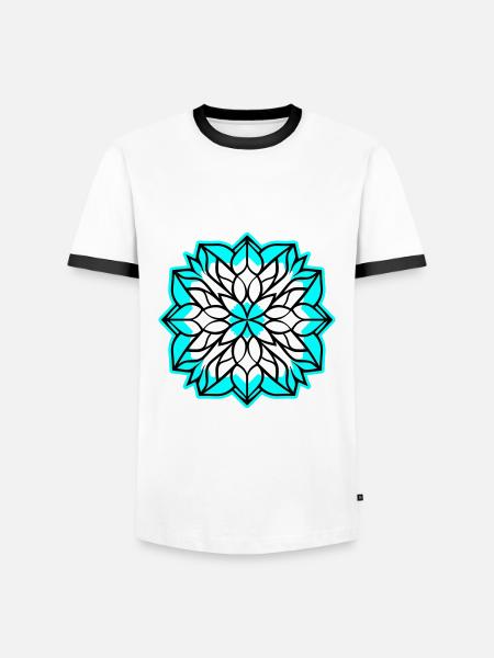 Snowflake Winter - Men's Ringer Shirt - white/black