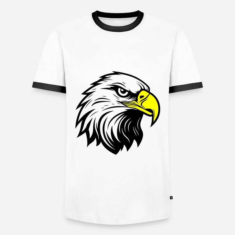 Eagle Head - Men's Ringer Shirt - white/black