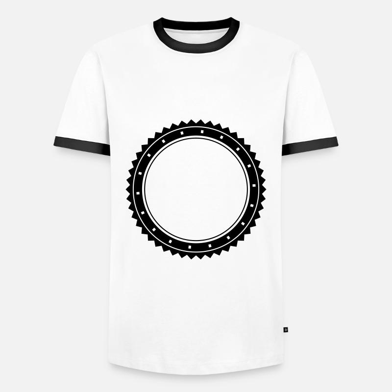circle emblem - Men's Ringer Shirt - white/black