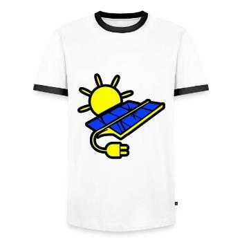 Photovoltaic system solar energy - Men's Ringer Shirt - white/black - Front - AI Model Female 172 light (172cm) & AI Model Male 178 dark (178cm)