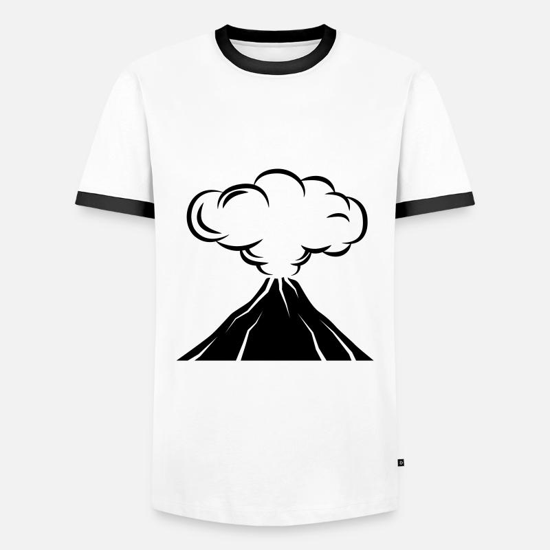 Vulkan icon symbol - Männer Kontrast-T-Shirt - Weiß/Schwarz
