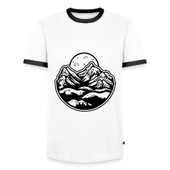 Mountains Alps Symbol - Men's Ringer Shirt - white/black - Front - AI Model Female 172 light (172cm) & AI Model Male 178 dark (178cm)