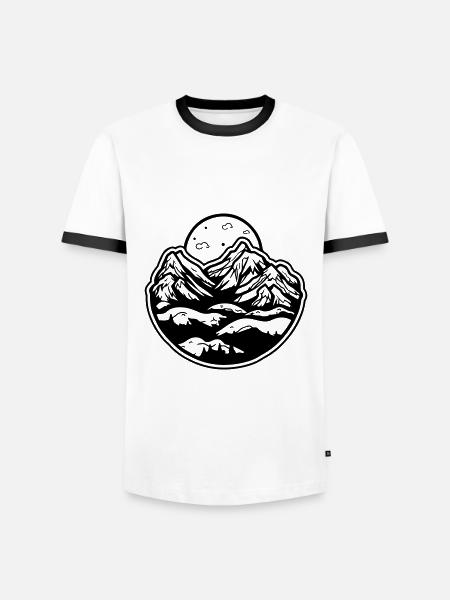 Mountains Alps Symbol - Men's Ringer Shirt - white/black