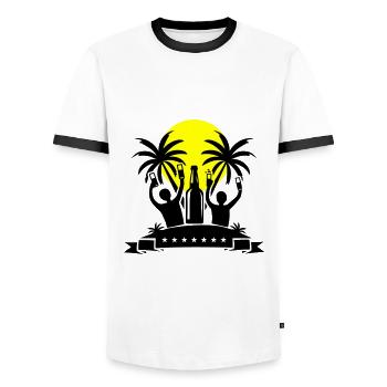 Insel Party Feiern Bier - Männer Kontrast-T-Shirt - Weiß/Schwarz - Vorne - AI Model Female 172 light (172cm) & AI Model Male 178 dark (178cm)