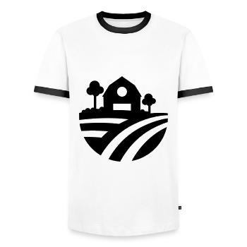 Farm Harvest icon - Men's Ringer Shirt - white/black - Front - AI Model Female 172 light (172cm) & AI Model Male 178 dark (178cm)
