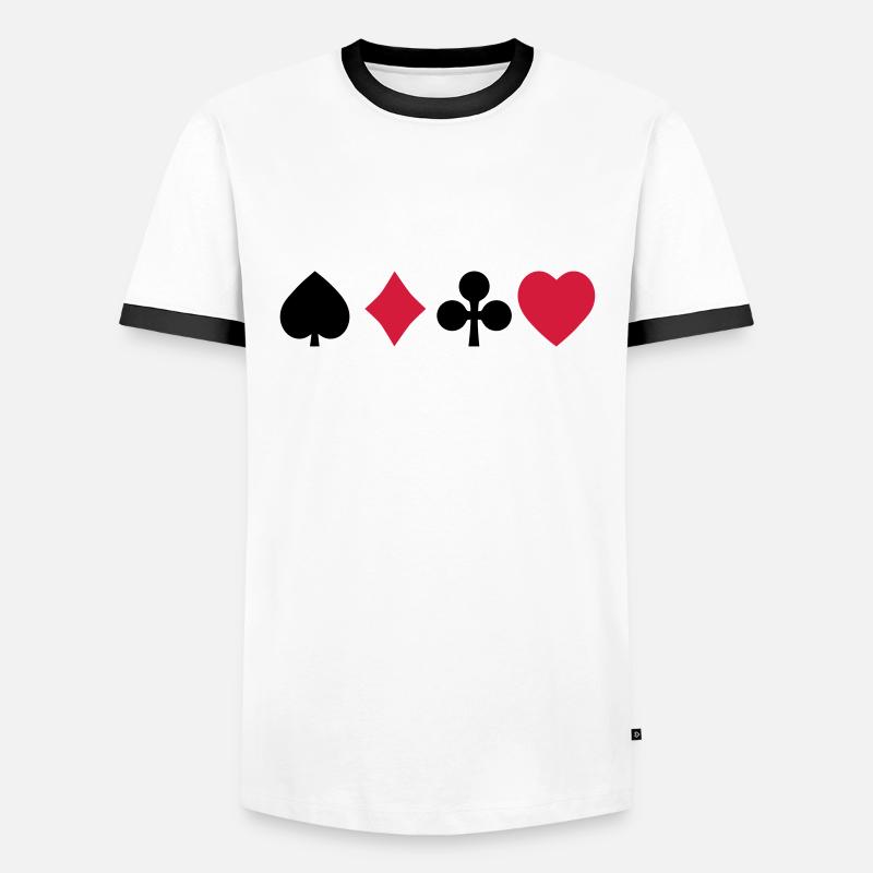playing cards - Men's Ringer Shirt - white/black