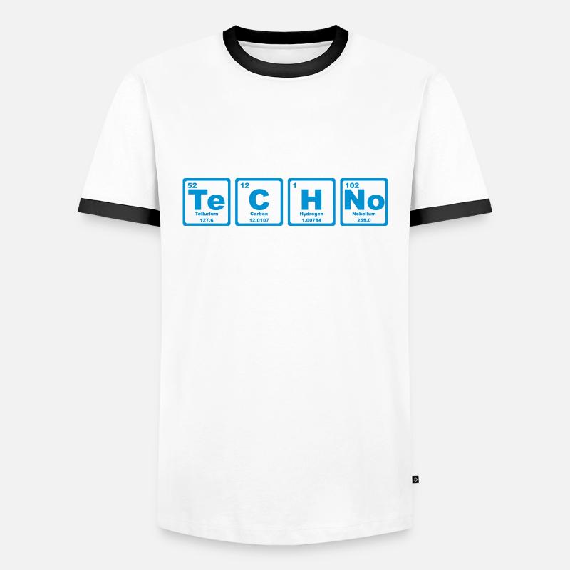 TECHNO PERIODIC TABLE - Men's Ringer Shirt - white/black