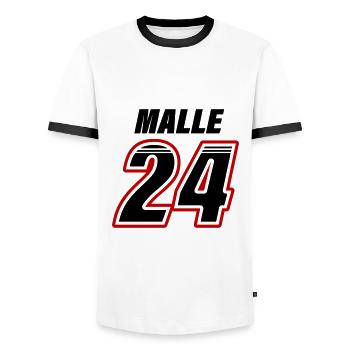 Malle 24 Mallorca - T-shirt contrasté Homme - blanc/noir - Devant - AI Model Female 172 light (172cm) & AI Model Male 178 dark (178cm)