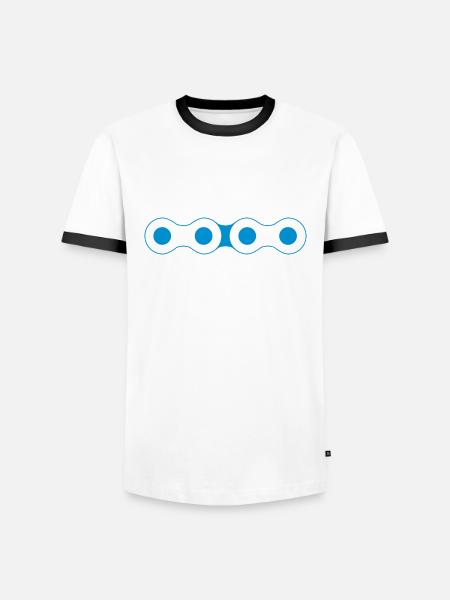 Fixie Kette - Männer Kontrast-T-Shirt - Weiß/Schwarz