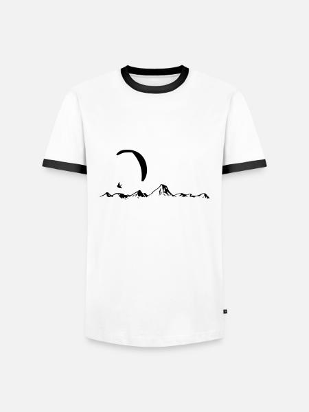 Paragliding Alps - Men's Ringer Shirt - white/black